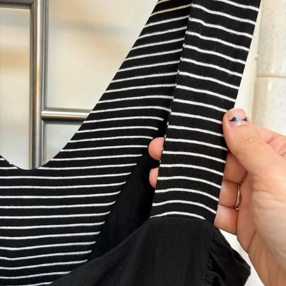 Only Hearts Black Dress Striped Back Made in USA Size Large Summer - Picture 8 of 8